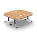 The Twillery Co.® Albin 8 Person Conference Meeting Tables w/ 8 Chairs Complete Set Wood/Metal in Brown | 30 H x 80 W x 80 D in | Wayfair