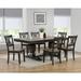 Rosalind Wheeler Papineau 7 - Piece Extendable Rubber Solid Wood Dining Set Wood in Gray/Black, Size 30.0 H in | Wayfair