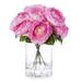 Latitude Run® Silk Peonies Floral Arrangement in Vase Silk in Pink | 10 H x 6 W x 6 D in | Wayfair 3F22071B74B2439D92C57C2F8C6CCB04