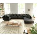 DELIFE Wohnlandschaft Clovis XL Schwarz Hocker Armlehne Modulsofa, Design Wohnlandschaften, Couch Loft, Modulsofa, modular