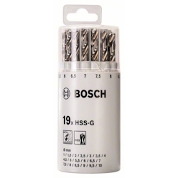 Metallbohrer-Set HSS-G, DIN 338, 135°, 19-teilig, 1 - 10 mm, Kunststoffrunddose Image