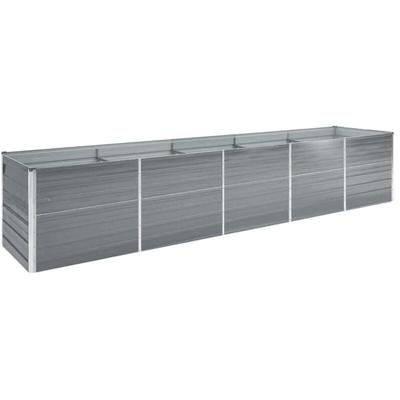 Garten-Hochbeet Verzinkter Stahl 400×80×77 cm Grau - Vidaxl Image