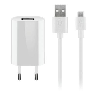 goobay Micro-USB-Ladeset 1 A weiß weiß Image