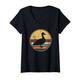 Damen Ente Vintage Outfit Geschenk Retro Bauernhof Erpel Enten T-Shirt mit V-Ausschnitt