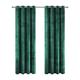 Aspire Homeware Emerald Green Eyelet Curtains 66x72 (2 Panels) with Tie Backs - Fully Lined Velvet Curtains for Bedroom, Window Curtain for Living Room (168cm x 183cm)