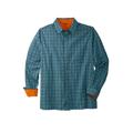 Men's Big & Tall The No-Tuck Casual Shirt by KingSize in Blue Geo (Size 2XL)