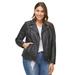 Plus Size Women's Faux Leather Moto Jacket by ellos in Black (Size 26)
