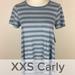 Lularoe Dresses | Lularoe Carly Dress Blue Stripes Xxs | Color: Blue/White | Size: Xxs