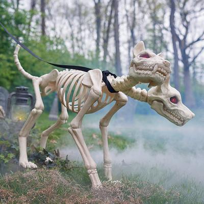 Animated Two Headed Skeleton Dog - Grandin Road