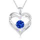 CDE 925 Sterling Silver September Birthstone Pendant Necklace for Women White Gold Plated Forever Love Heart Necklaces Jewellery Anniversary/Birthday Gifts for Her/Mum/Wife