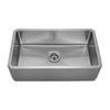 Whitehaus Collection Noah Collection Single Bowl Front Apron Undermount Farmhouse Sink - No Faucet Drillings - Brushed Stainless Steel WHNAP3218