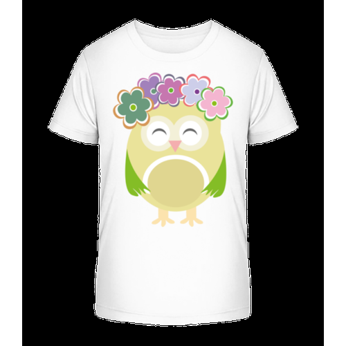 Süße Eule Mit Blumenkranz - Kinder Premium Bio T-Shirt