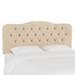 Velvet Tufted Headboard by Skyline Furniture in Velvet Pearl (Size QUEEN)