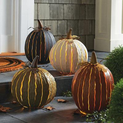 Pumpkin Luminary - Short, White/Short - Grandin Road