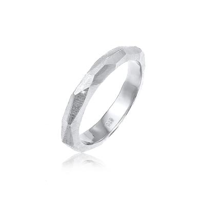 Elli PREMIUM Paarring Trauring Hochzeit Brushed 925 Silber 62 Damen Image
