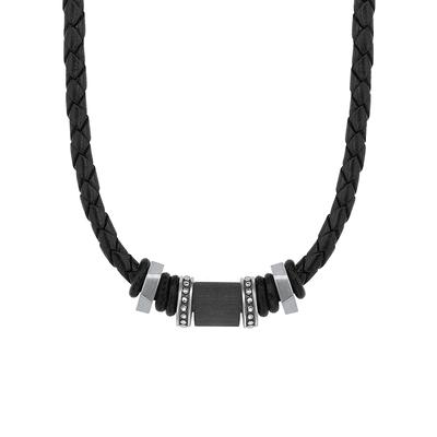 s.Oliver - Halsband für Herren, Edelstahl Herrenschmuck 1 ct Weiss