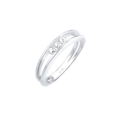 Elli - Bandring Kugeln Geo Look Basic Zart 925er Silber Ringe 1 ct Damen