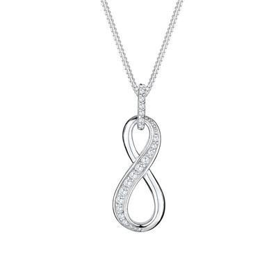 Elli - Infinity For Ever Symbol Zirkonia 925 Silber Ketten 1 ct Damen (59.99 € / 1 ct)