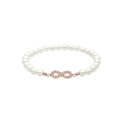 Elli Infinity Perle Kristalle 925 Silber rosefarben Damen Image