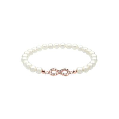 Elli - Infinity Perle Kristalle 925 Silber Armbänder & Armreife Damen