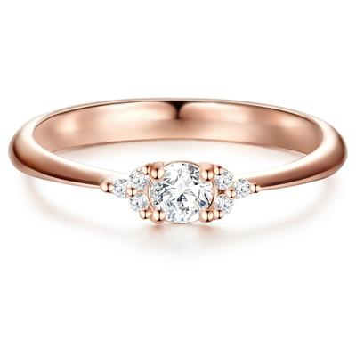 Trilani - Ring Sterling Silber Zirkonia in Roségold Ringe 1 ct Damen