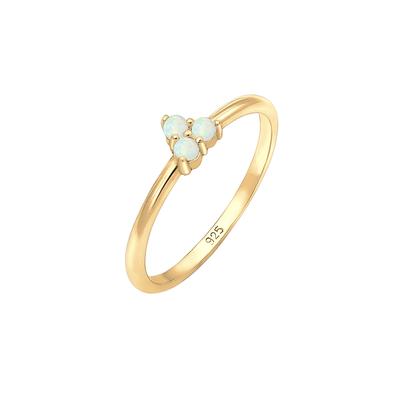 Elli - Bandring Opal Kreis Geo Trio Trend 925er Silber Ringe 1 ct Damen