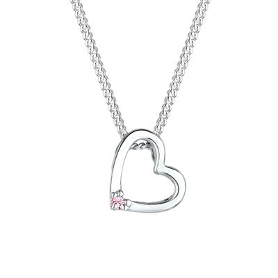 Elli - Herz Rosa Kristall 925 Sterling Silber Ketten 1 ct Damen (34.99 € / 1 ct)
