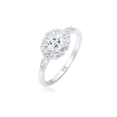 Elli PREMIUM - Elli PREMIUM Ring Verlobung Zirkonia Steine Romantisch 925 Silber Ringe 1 ct Damen