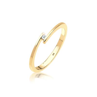 Elli DIAMONDS - Verlobungsring Solitär Diamant 0.015 ct.925 Silber Ringe 1 ct Damen