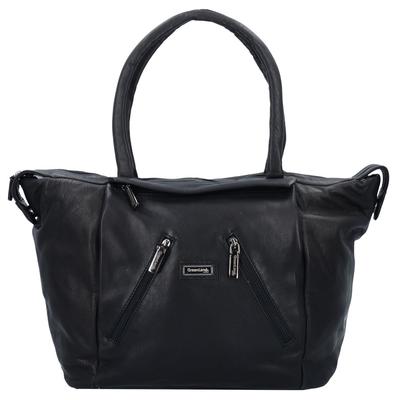 Greenland Nature - Black Nappa Shopper Tasche Leder 33 cm Damen