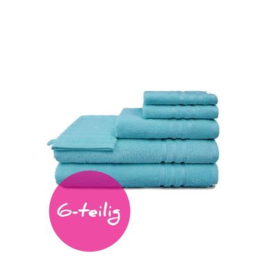 grace grand spa Frottier-Handtuch-Set 6-teilig mit hochwertiger Verarbeitung blau