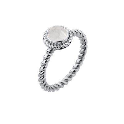 Nenalina - Nenalina Ring Mondstein Geburtsstein Juni Boho Trend 925 Silber Ringe 1 ct Damen