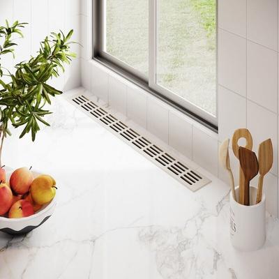 Ms Beschläge - Aluminium Lüftungsgitter 60mm x 200mm Stegblech Lüftung Heizungsdeckel Weiß ral 9010