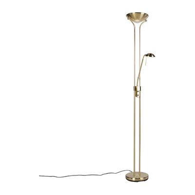 Qazqa - Stehleuchte gold mit Leseleuchte inkl. led und Dimmer - Diva 2 Image