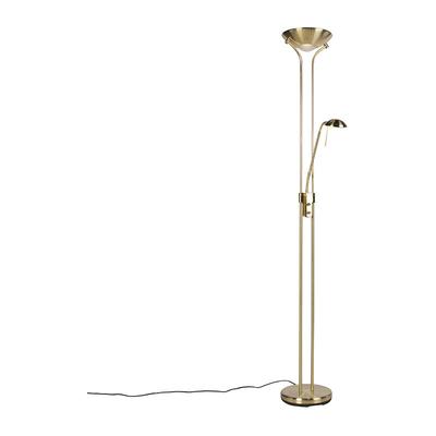 Stehleuchte gold mit Leseleuchte inkl. led und Dimmer - Diva 2 - Gold/Messing