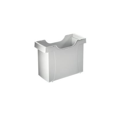 Hängempappenbox Uni-Box, grau, für A4 Mappen, Tragegriffe, Fassungsvermögen: ca. 20 Hängemappen, Maße: 400 x 275 x 170 m