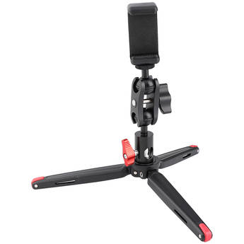 CAMVATE Foldable Mini Tripod with Smartphone Mount & Double Ball Head Peapod Holder C2510