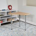 Flash Furniture Goddard Triangular Collaborative Adjustable Student Desk - Home & Classroom Laminate/Metal in Brown/White | 33 H in | Wayfair