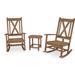 POLYWOOD® Braxton 3-Piece Porch Rocking Outdoor Chair Set Plastic in Brown | Wayfair PWS473-1-TE