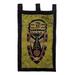 World Menagerie Take Initiative African Mask Theme Artisan Crafted Batik Wall Hanging Cotton in Black/Green | 27 H x 15 W in | Wayfair 225752