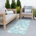 Blue 31 x 0.09 in Indoor/Outdoor Area Rug - Beachcrest Home™ Electra Animal Print Flatweave Aqua Area Rug Metal | 31 W x 0.09 D in | Wayfair