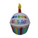 The Party Aisle™ 4 Foot Tall Cute Happy Birthday Inflatable Polyester in Blue/Red/White | 48 H x 35 W x 35 D in | Wayfair