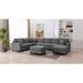 Gray/Brown Sectional - Latitude Run® McCurtain Wide Right Hand Facing Modular Sectional w/ Ottoman Linen | 36 H x 149.5 W x 98 D in | Wayfair