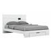 Orren Ellis Aviara Solid Wood & Platform Bed w/ Mattress Wood & Upholstered/ in White | 43 H x 79 W x 85 D in | Wayfair