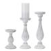 Ophelia & Co. 3 Piece Tabletop Candlestick Set Wood/Plastic in White | 11.25 H x 4.25 W x 4.25 D in | Wayfair 3AB853B93A2146E8B0001B96D48C6A93
