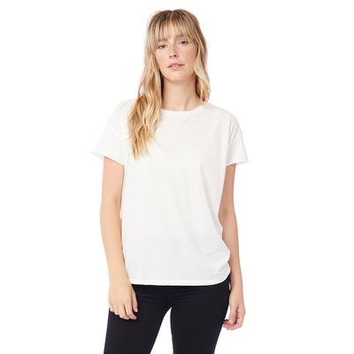 Alternative 04861C1 Women's Rocker Garment-Dyed Distressed T-Shirt in Vintage White size Large | Cotton 4861