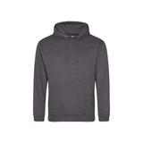 Just Hoods By AWDis JHA001 Men's 80/20 Midweight College Hooded Sweatshirt in Charcoal size Medium | Ringspun Cotton