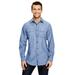 Burnside B8255 Men's Chambray Woven Shirt in Light Denim size Medium | Cotton/Polyester Blend 8255, BN8255