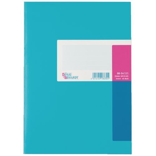 König & Ebhardt Notizbuch DIN A4 Liniert Gebunden Pappe Blau 80 Seiten 40 Blatt Image