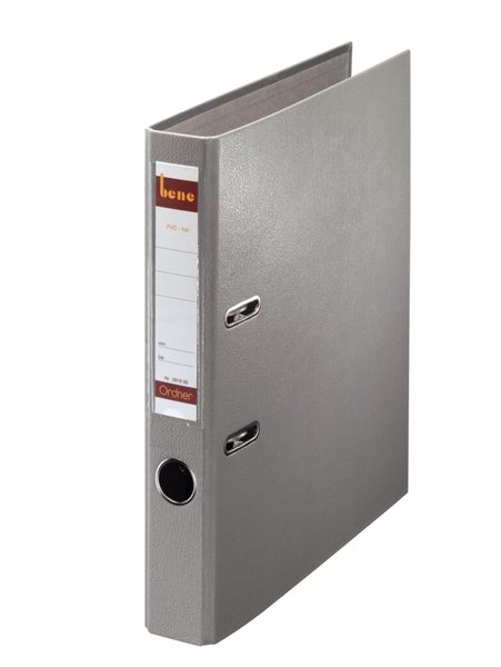 Bene Ordner A4, No.1, 5,2cm,o.Kantenschutz, grau, Folienkaschiert, Griffloch, Image